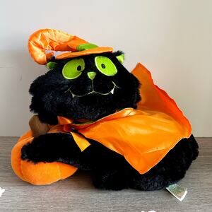 Animated Plush Halloween Witch Cat Plays Black Magic Women 2013 Cracker Barrel